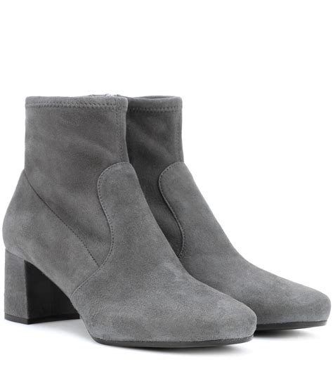 prada suede boots gray|prada ankle boots on sale.